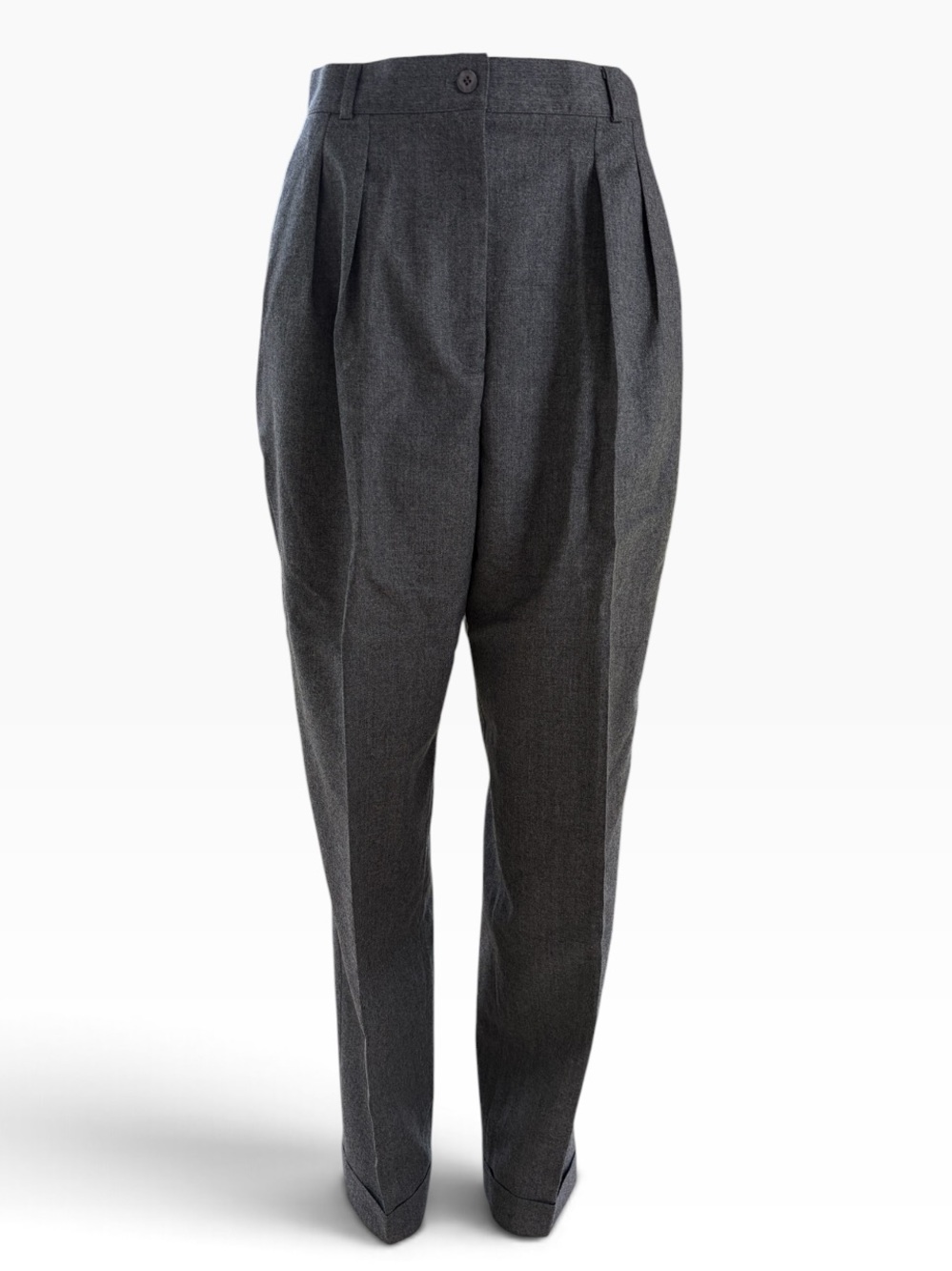 Talbots Vintage Women’s Charcoal Gray Pleated Tapered Lined Wool Dress Trousers